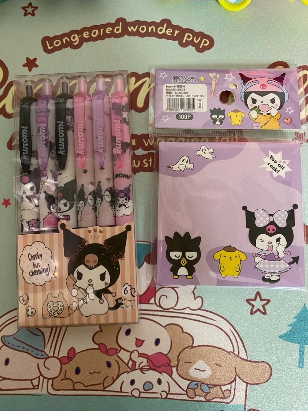 Kuromi Purple Character Pen & Notepad Set